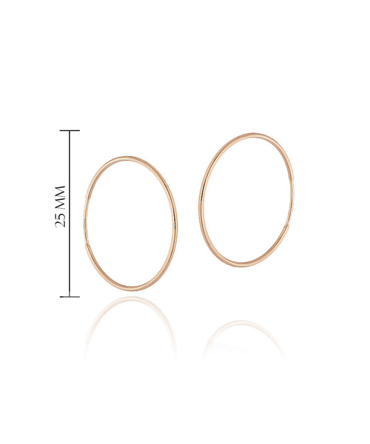 elegantiški apvalūs auskarai iš raudono aukso