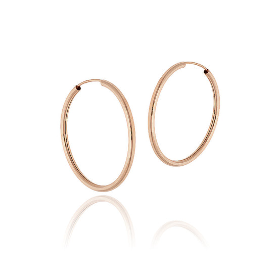 Rožinio aukso lankeliai 33 mm – auskarai