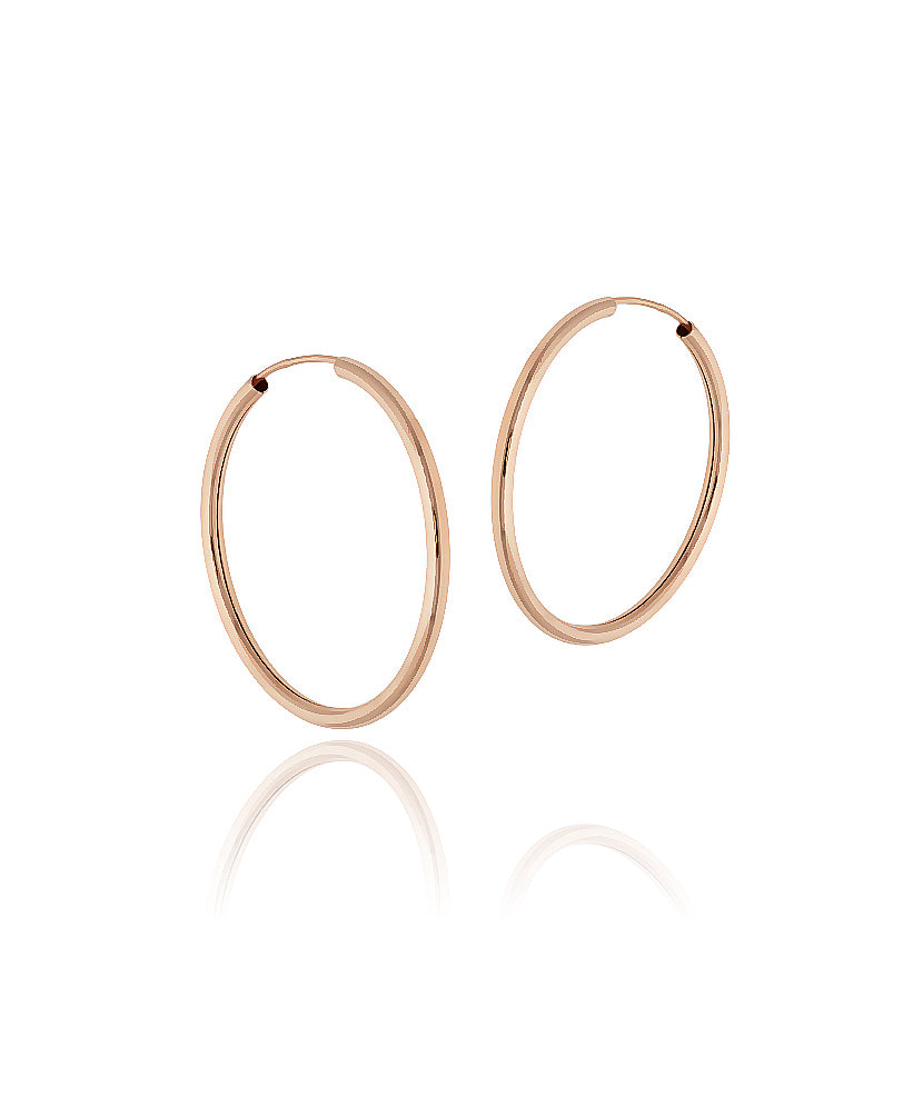 Rožinio aukso lankeliai 33 mm – auskarai