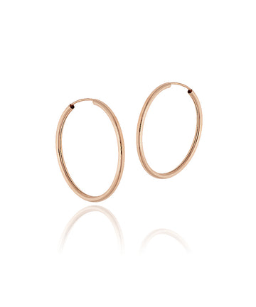 Rožinio aukso lankeliai 33 mm – auskarai