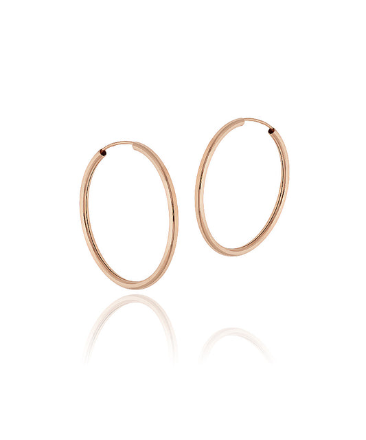 Rožinio aukso lankeliai 33 mm – auskarai