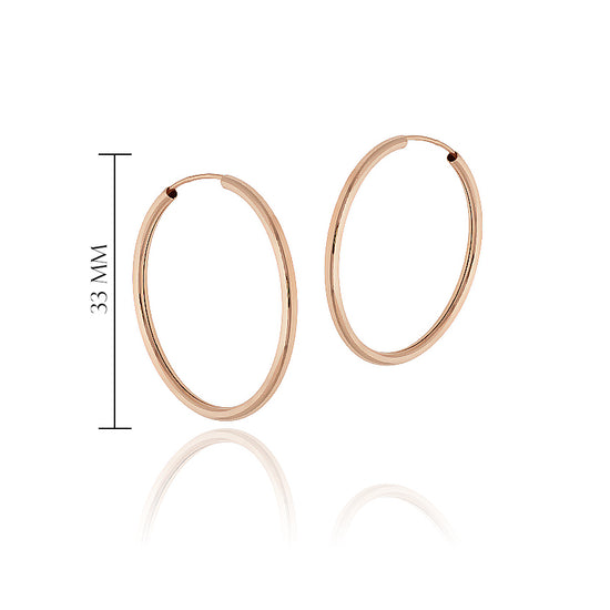 Auksiniai rožinio aukso 33 mm lankeliai