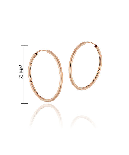 Auksiniai rožinio aukso 33 mm lankeliai