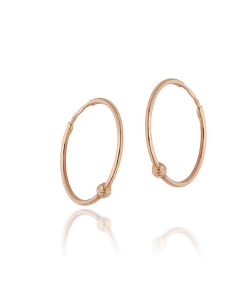 23 mm rožinio aukso auskarai su mazgeliu