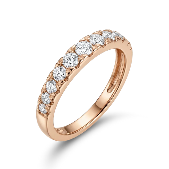 Rožinio aukso eternity žiedas su 0.5 ct briliantais