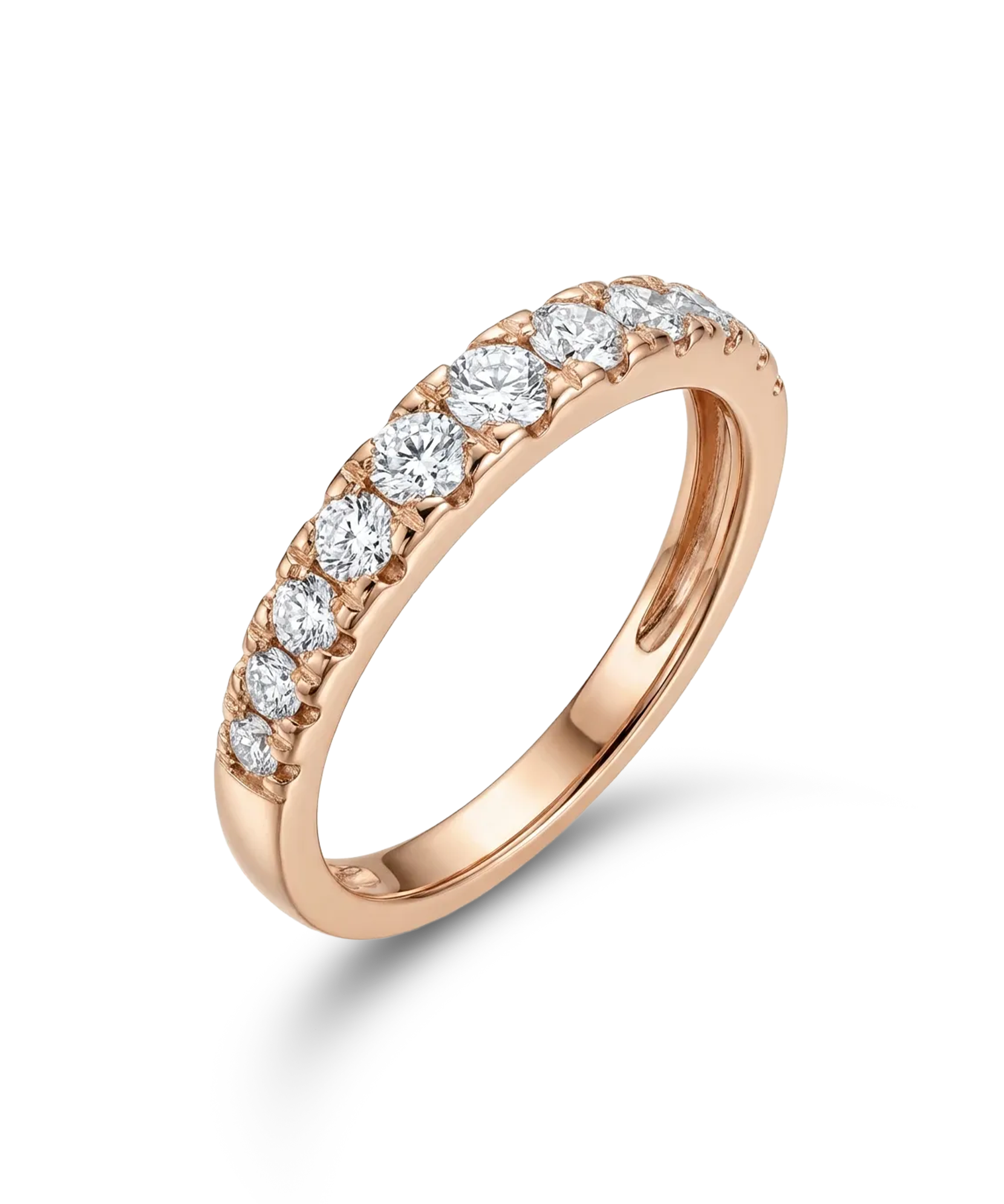 Rožinio aukso eternity žiedas su 0.5 ct briliantais