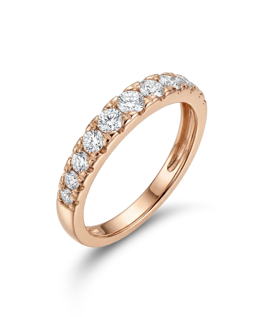 Rožinio aukso eternity žiedas su 0.5 ct briliantais