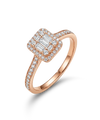 Rožinio aukso žiedas su 0.5 ct briliantais