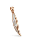 Elegantiškas auksinis plunksnos pakabukas su cirkoniais