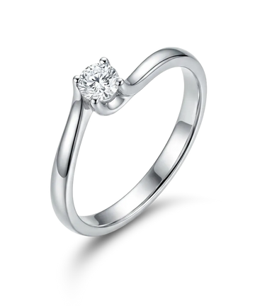 Žiedas su briliantu 0,03 ct.