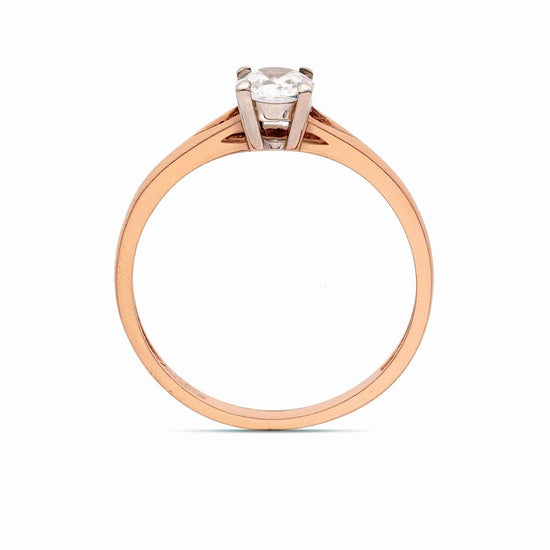 Klasikinis sužadėtuvių žiedas su vienu briliantu