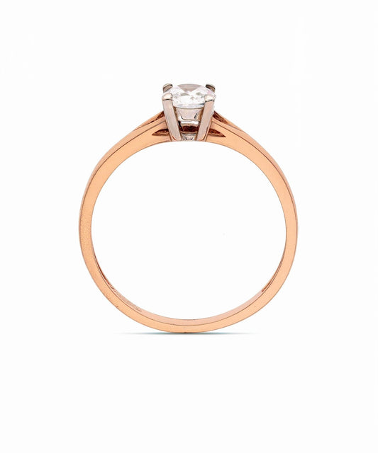 Klasikinis sužadėtuvių žiedas su vienu briliantu