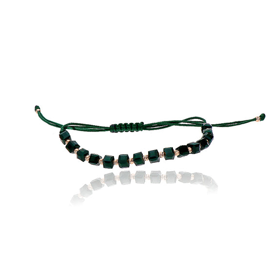 Žalia virvelinė apyrankė su 585 prabos auksu