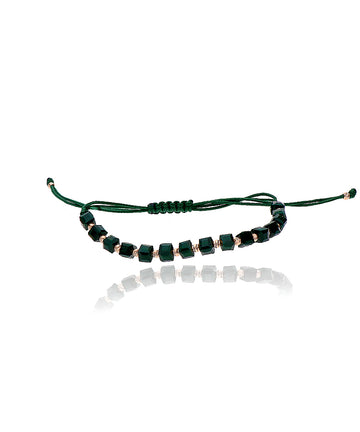 Žalia virvelinė apyrankė su 585 prabos auksu