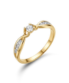 Žiedas su briliantu 0,154 ct.