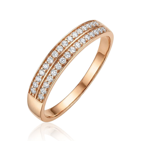 raudono aukso ziedas su cirkoniais