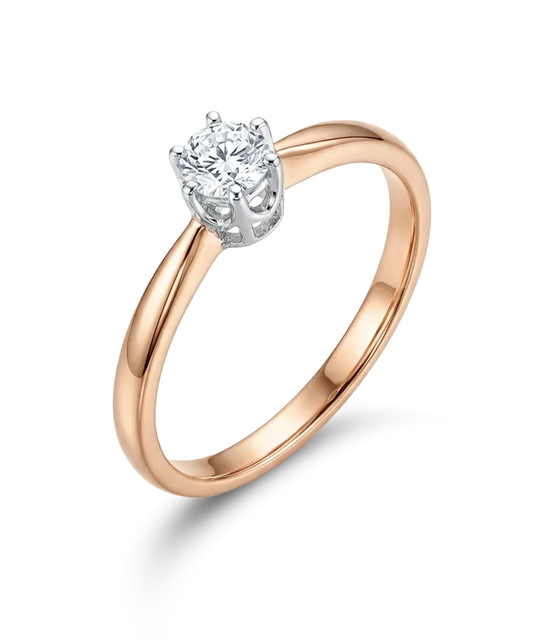 Žiedas su deimantu 0,09 ct.