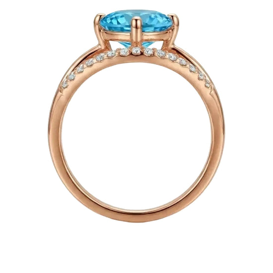 raudono aukso ziedas su topazu 628 eur