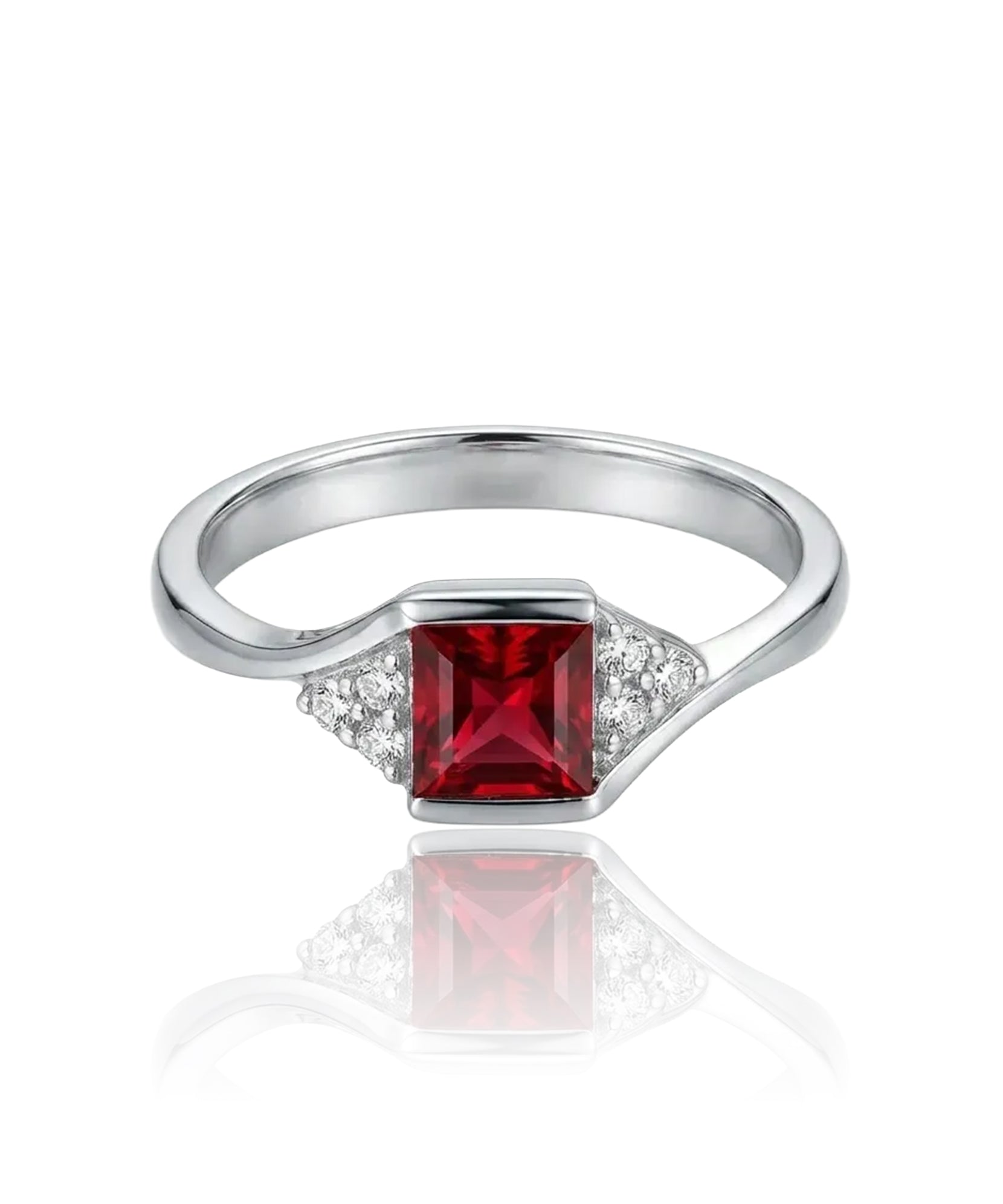 ziedas su raudonu akmeniu 20 dydis