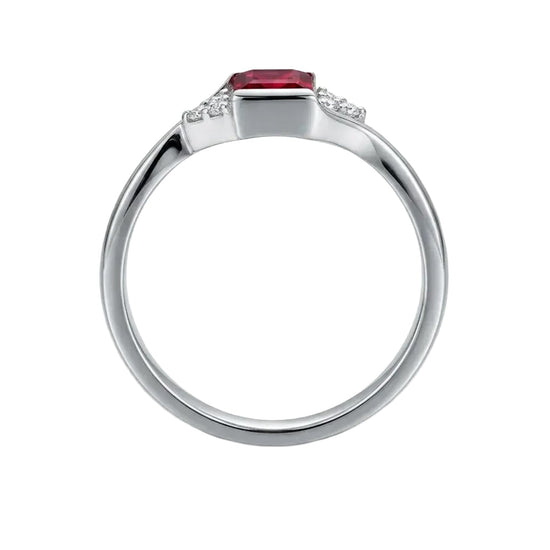 balto aukso ziedas su granatu 572 eur