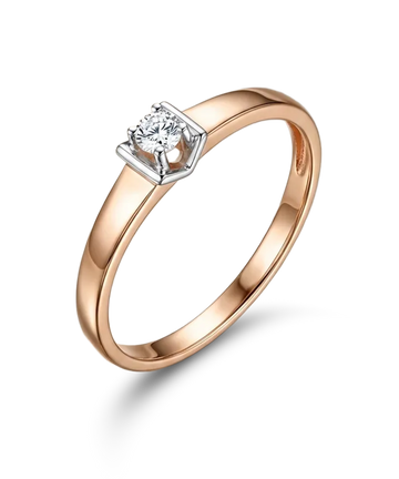 Žiedas su briliantu 0,10 ct.