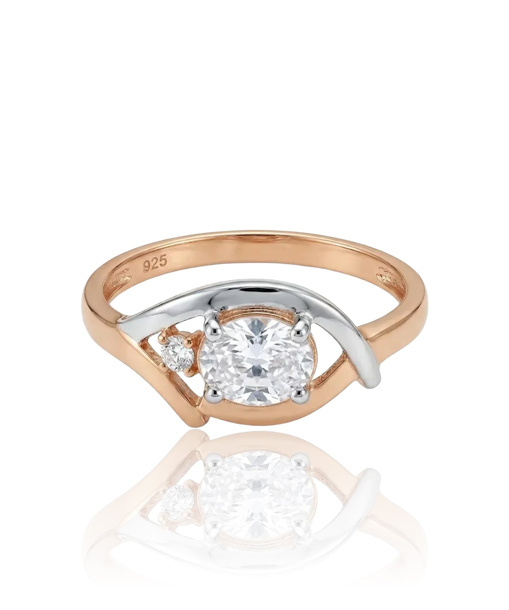 ziedas su dideliu cirkoniu 19 dydis