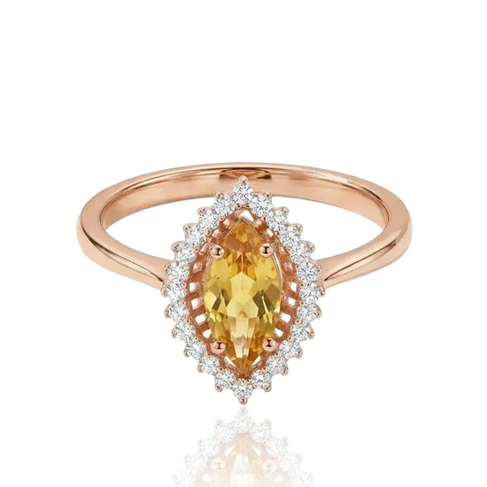 ziedas su geltonu akmeniu 18.5 dydis