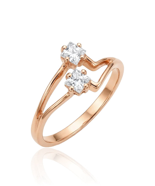 auksinis ziedas su dviem akmenimis