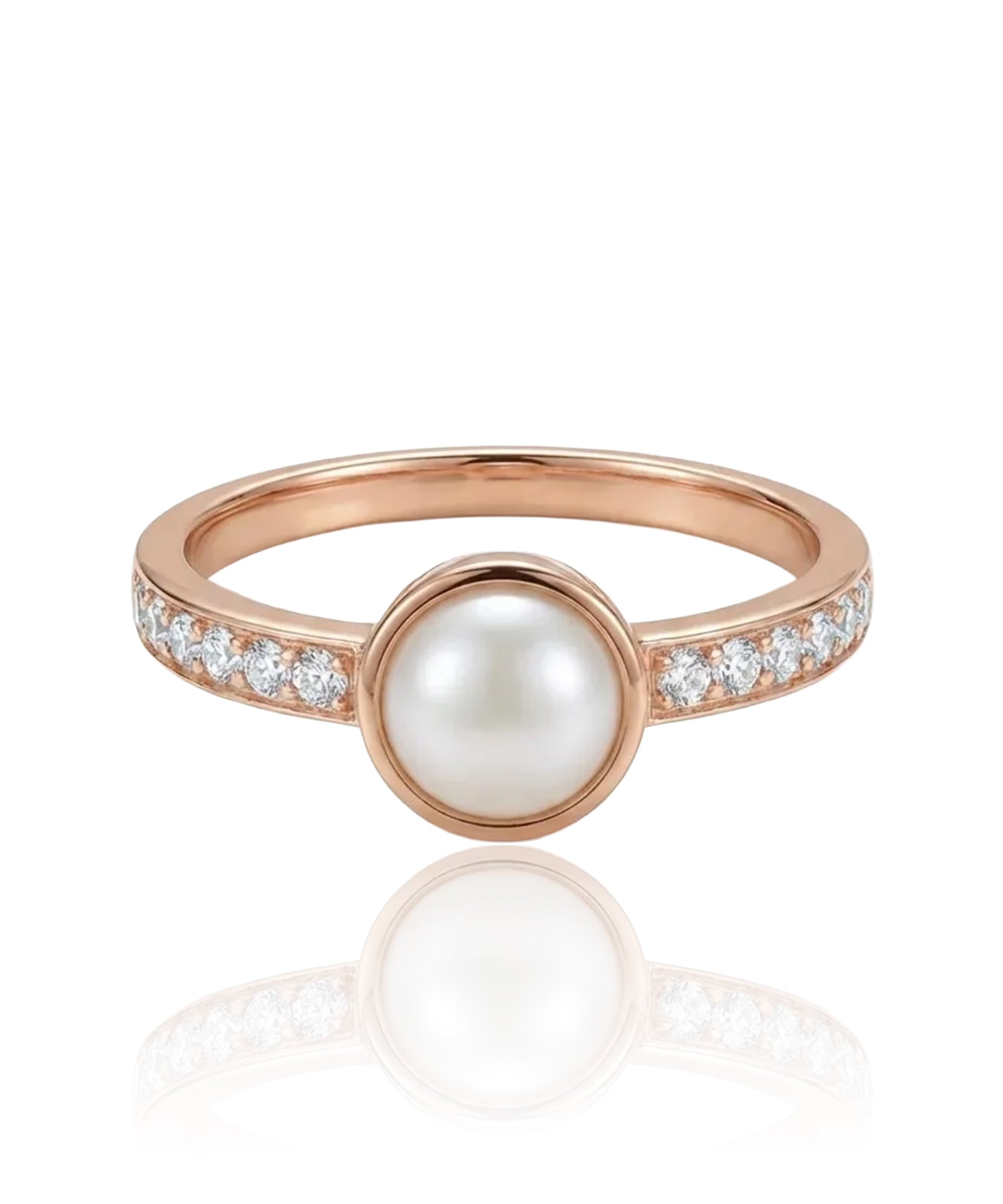 ziedas su perlamutru ir cirkoniais 19 dydis