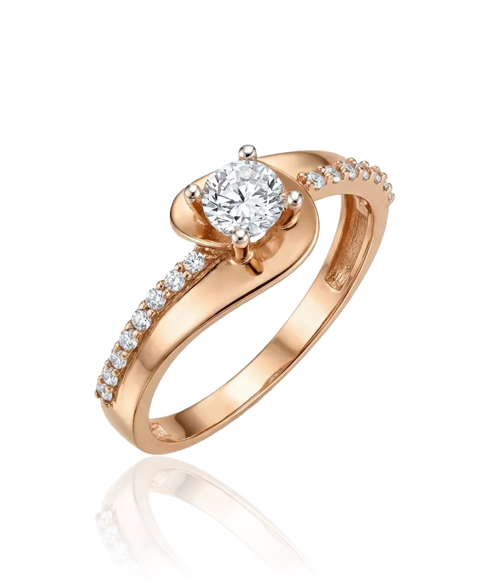 raudono aukso ziedas su cirkoniu