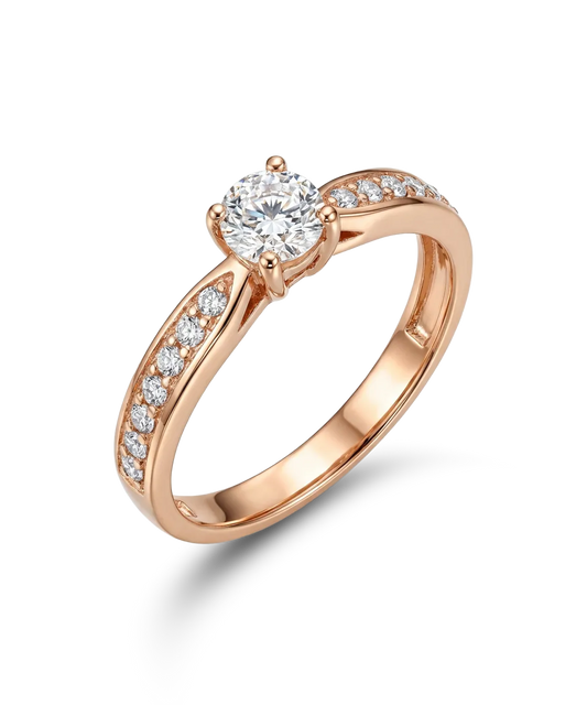 Žiedas su deimantu 0,40 ct. 0,17 ct.