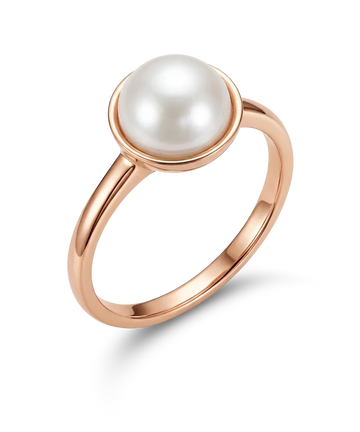 ožinio aukso žiedas su dideliu perlu