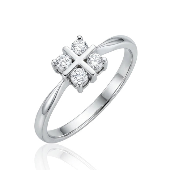 balto aukso ziedas su briliantais