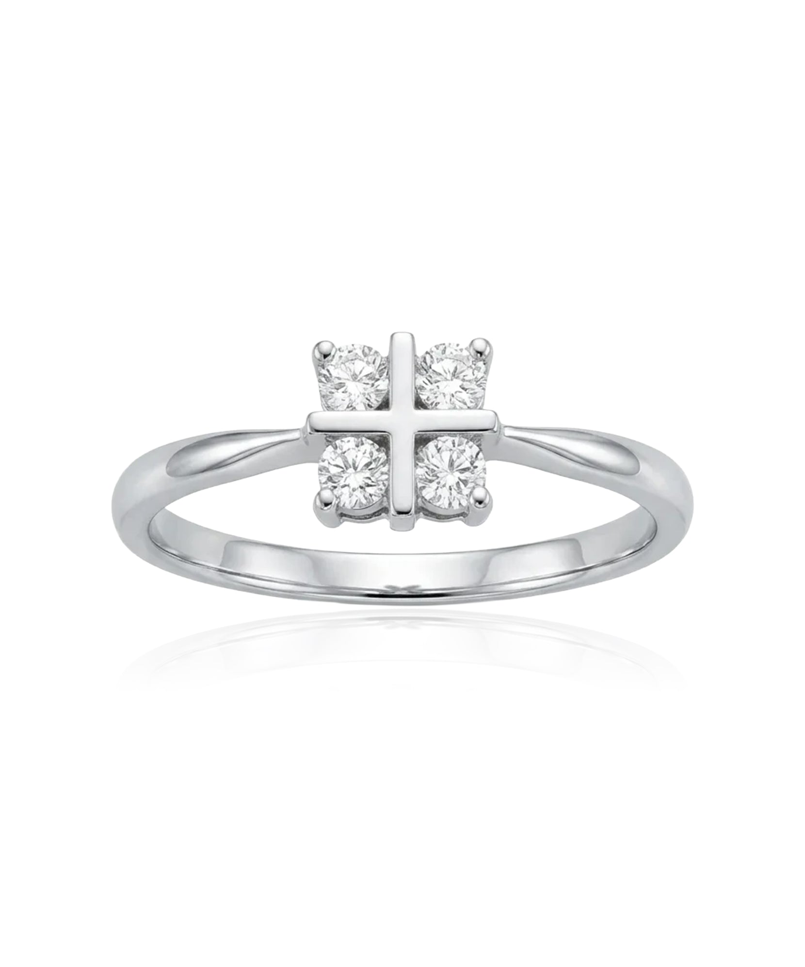 ziedas su keturiais briliantais 18 dydis