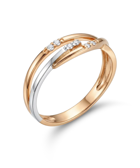 Žiedas su  deimantais 0.062 ct.