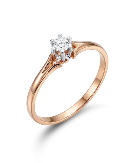 Žiedas su deimantu 0,16 ct.