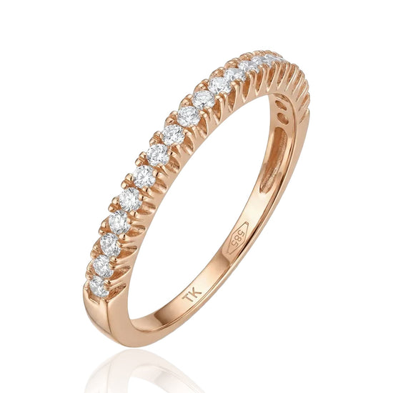 raudono aukso ziedas su cirkoniais