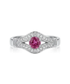 Gredzens ar rubīnu un dimantiem 0.156ct