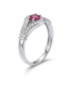 Gredzens ar rubīnu un dimantiem 0.156ct