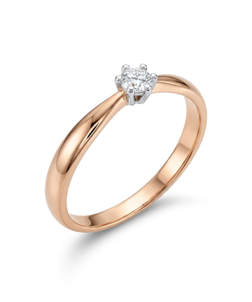 Žiedas su deimantu 0,16 ct.