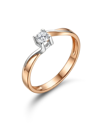 Žiedas su briliantu 0,16 ct.