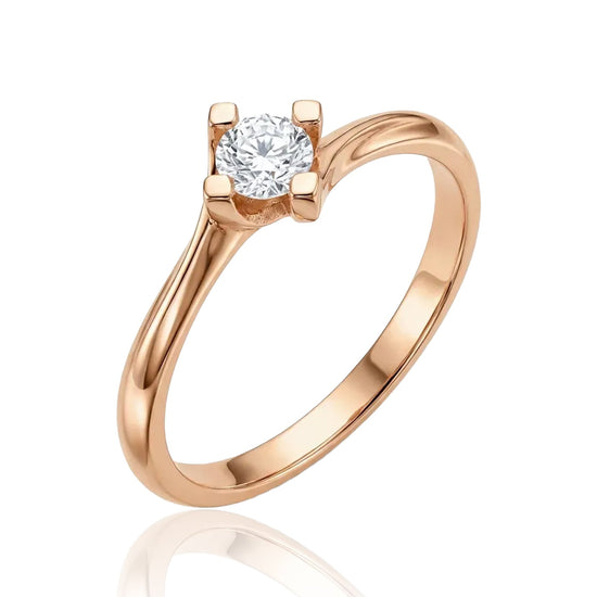 raudono aukso ziedas su cirkoniu