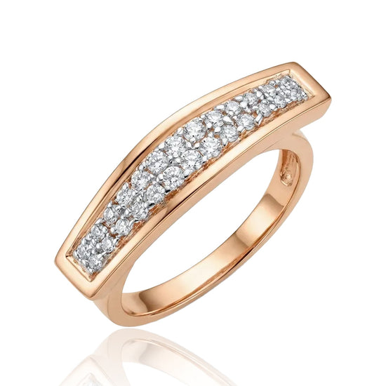 raudono aukso ziedas su cirkoniais