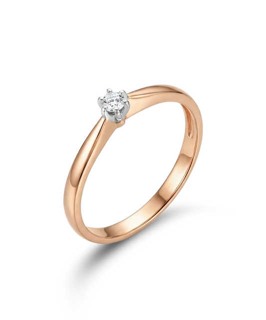 Žiedas su briliantu 0,05 ct.