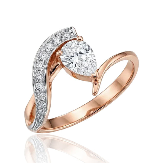 raudono aukso ziedas su cirkoniais