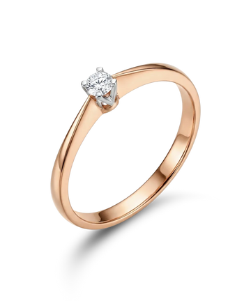 Žiedas su briliantu 0,16 ct.