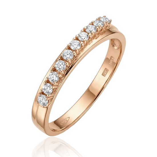 raudono aukso ziedas su cirkoniais