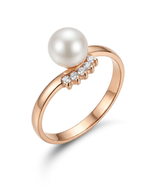 Auksinis žiedas su perlu