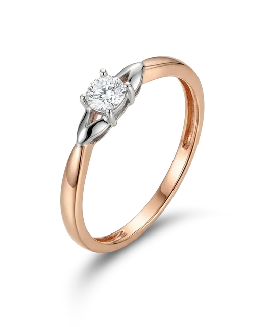 Žiedas su deimantu 0.05ct.