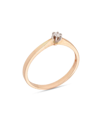 Žiedas su briliantu 0,05 ct.